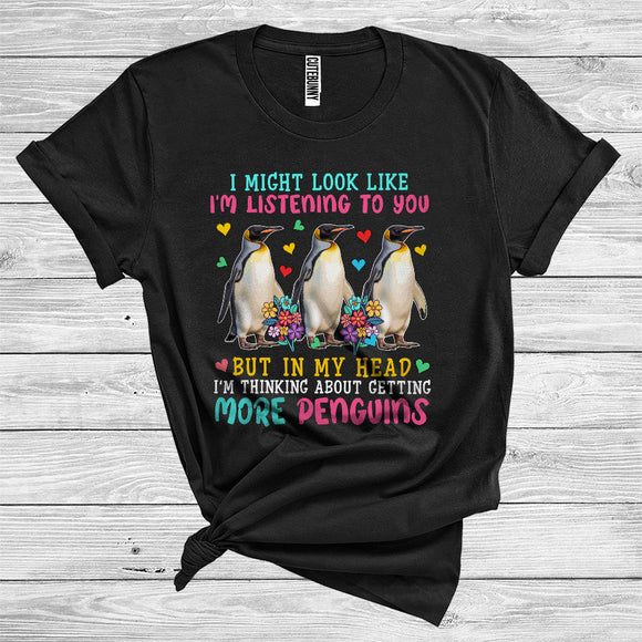 MacnyStore - In My Head I'm Thinking About Getting More Penguin Cute Flower Floral Sea Animal T-Shirt