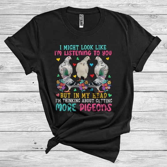 MacnyStore - In My Head I'm Thinking About Getting More Pigeons Cute Flower Floral Bird Animal T-Shirt