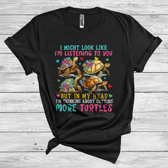 MacnyStore - In My Head I'm Thinking About Getting More Turtles Cute Flower Floral Animal T-Shirt