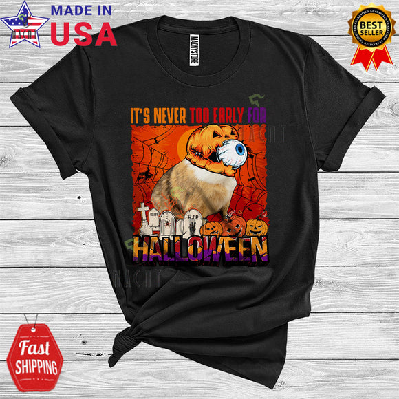 MacnyStore - It's Never Too Early For Halloween Funny Guinea Pig Animal Pumpkin Eyeball Scary Lover T-Shirt