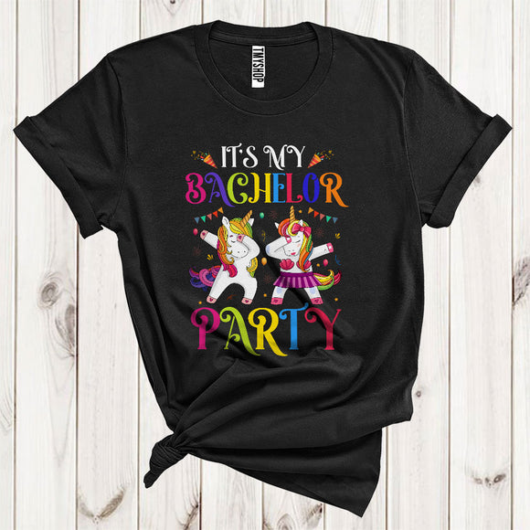 MacnyStore - Its My Bachelor Party Cute Dabbing Couple Unicorns Graduation Matching Group T-Shirt