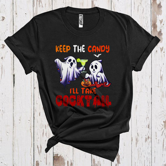 MacnyStore - Keep The Candy I'll Take Cocktail Funny Ghost Boo Jack O Lantern Halloween Drinking Team T-Shirt