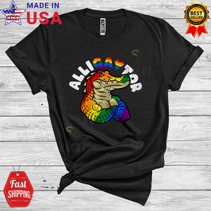 MacnyStore - LGBT Alligaytor Funny Crocodiles Rainbow Flag Gym Fitness Animal Lover T-Shirt