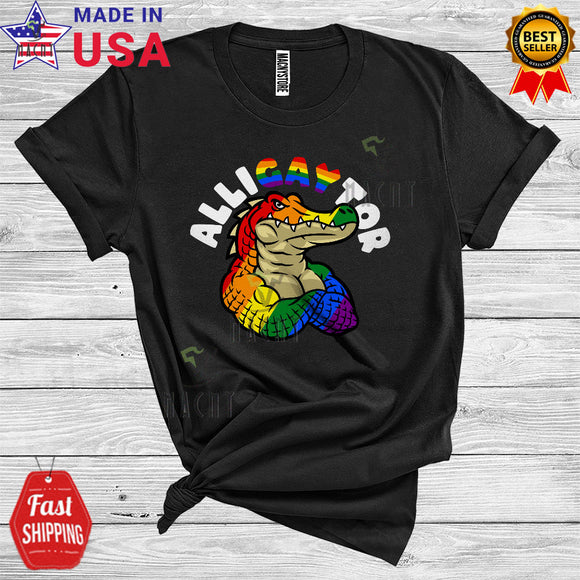 MacnyStore - LGBT Alligaytor Funny Crocodiles Rainbow Flag Gym Fitness Animal Lover T-Shirt
