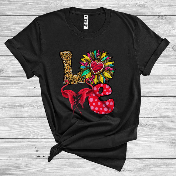 MacnyStore - Love Cute Colorful Plaid Leopard Sunflower Floral Flamingo Animal Lover T-Shirt