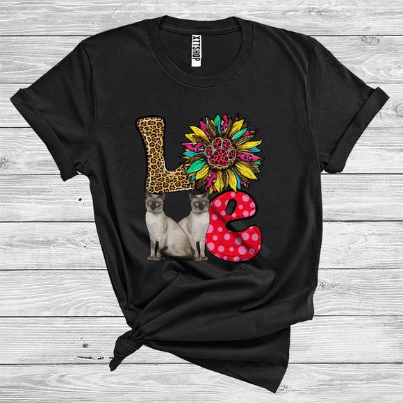 MacnyStore - Love Cute Colorful Plaid Leopard Sunflower Flowers Cat Paws Owner Lover T-Shirt