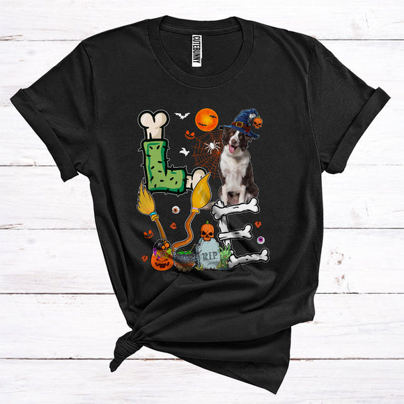 MacnyStore - Love Funny Scary Halloween Costume Border Collie Witch Lover Animal Owner T-Shirt