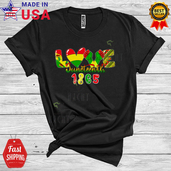 MacnyStore - Love Juneteenth 1865 Cool Afro African American Black Freedom T-Shirt