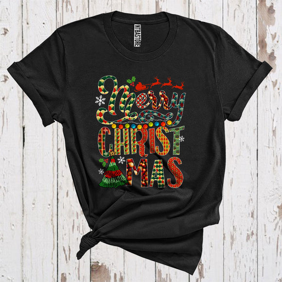 MacnyStore - Merry Christmas Cool Colorful Plaid Xmas Costume Tree Matching Family T-Shirt