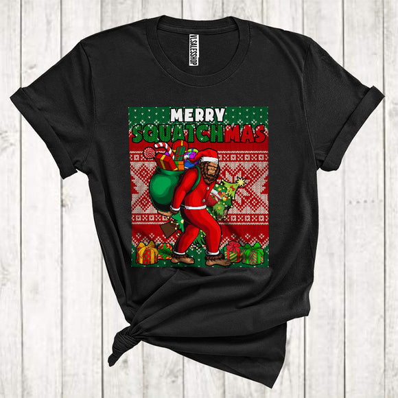 MacnyStore - Merry Squatchmas Funny Christmas Sweater Santa Bigfoot Sasquatch Stolen T-Shirt