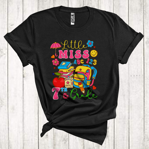 MacnyStore - Miss 7th Grade Little Girl Cute School Bag Books Back To School First Day Of School T-Shirt