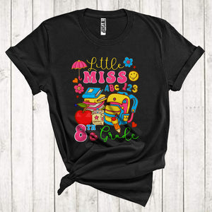 MacnyStore - Miss 8th Grade Little Girl Cute School Bag Books Back To School First Day Of School T-Shirt