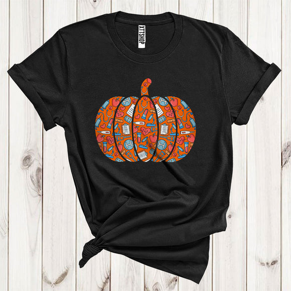 MacnyStore - Nurse Doctor Tools Pumpkin Shape Funny Halloween Costume Matching Careers Group T-Shirt