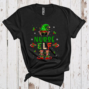 MacnyStore - Nurse Elf Cute Christmas Lights Sunglasses Elf Costume Matching Careers Group T-Shirt