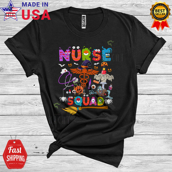 MacnyStore - Nurse Squad Funny Halloween Mummy Witch Nurse Tools Matching Nursing Group T-Shirt