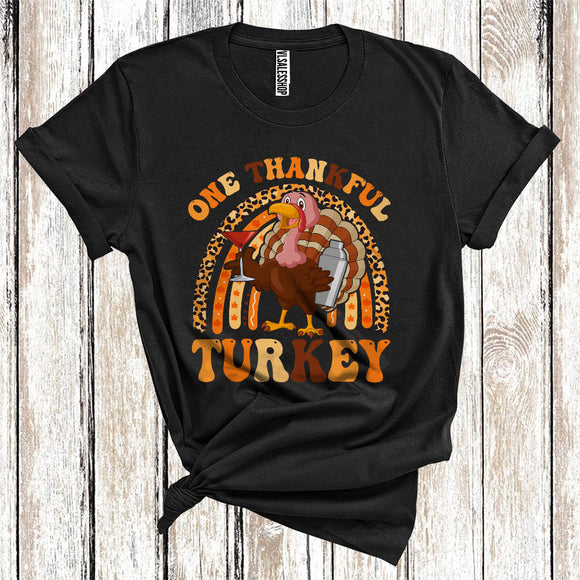 MacnyStore - One Thankful Bartender Rainbow Cute Turkey Autumn Fall Lover Thanksgiving Careers Group T-Shirt