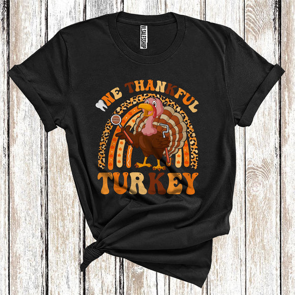 MacnyStore - One Thankful Dentist Rainbow Cute Turkey Autumn Fall Lover Thanksgiving Careers Group T-Shirt