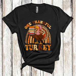 MacnyStore - One Thankful Librarian Rainbow Cute Turkey Autumn Fall Lover Thanksgiving Careers Group T-Shirt
