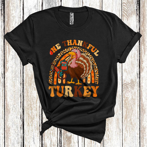MacnyStore - One Thankful Phlebotomist Rainbow Cute Turkey Autumn Fall Lover Thanksgiving Careers Group T-Shirt