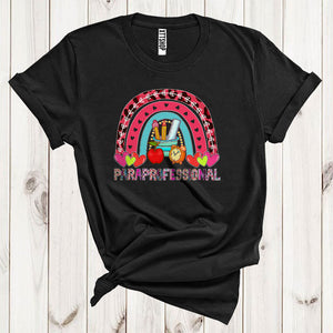 MacnyStore - Paraprofessional Cool Happy Valentine's Day Rainbow Heart Plaid Matching Career Job Group T-Shirt