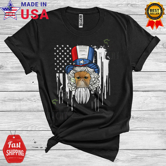 MacnyStore - Patriotic Hat American Flag 4th of July Costume Cat Lover T-Shirt