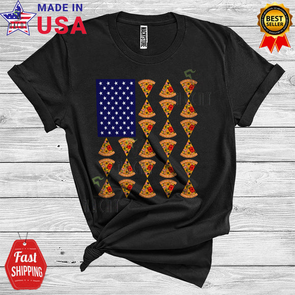 MacnyStore - Pizza American Flag Cool Fast Food Lover Patriotic Summer Vacation 4th Of July T-Shirt