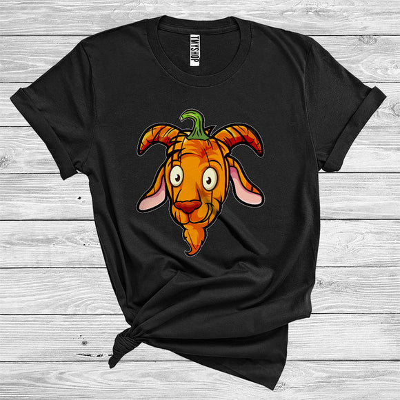 MacnyStore - Pumpkin Goat Face Funny Halloween Costume Farm Animal Lover T-Shirt