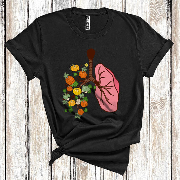 MacnyStore - Pumpkin Lung Shape Cute Thanksgiving Halloween Pumpkin Respiratory Therapist Group T-Shirt