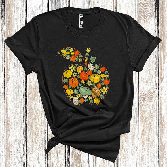 MacnyStore - Pumpkins Apple Shape Cute Thanksgiving Halloween Pumpkin Lover Teacher Group T-Shirt
