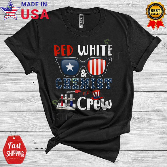 MacnyStore - Red White And Chemist Crew Funny Chemist Team 4th Of July Careers Jobs Group T-Shirt