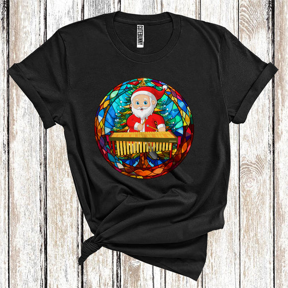 MacnyStore - Santa Playing Xylophone Cute Merry Christmas Colorful Xmas Tree Musical Instruments Player T-Shirt