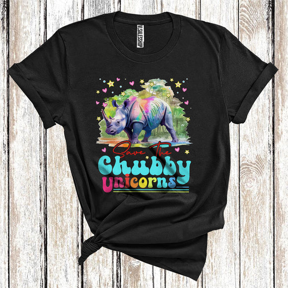 MacnyStore - Save The Unicorns Chubby Cool Save The Rhino Wild Animal Lover T-Shirt