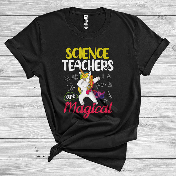 MacnyStore - Science Teachers Are Magical Cute Dabbing Unicorn Kids Teacher School Lover T-Shirt