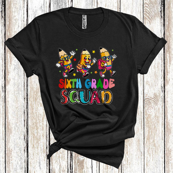MacnyStore - Sixth Grade Squad Funny Three Pencils Kids Back To School First Day Of School T-Shirt