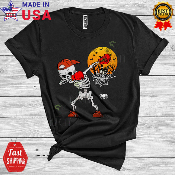 MacnyStore - Skeleton Dabbing Boxing Player Funny Halloween Costume Sports Lover T-Shirt