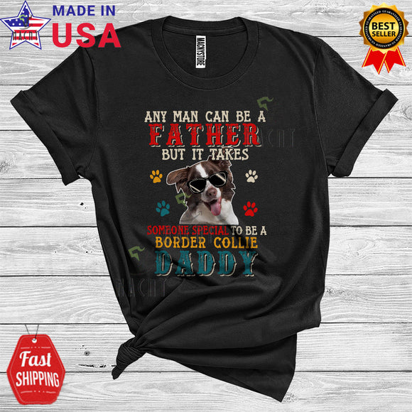 MacnyStore - Special To Be Border Collie Daddy Funny Border Collie Owner Sunglasses Father's Day T-Shirt