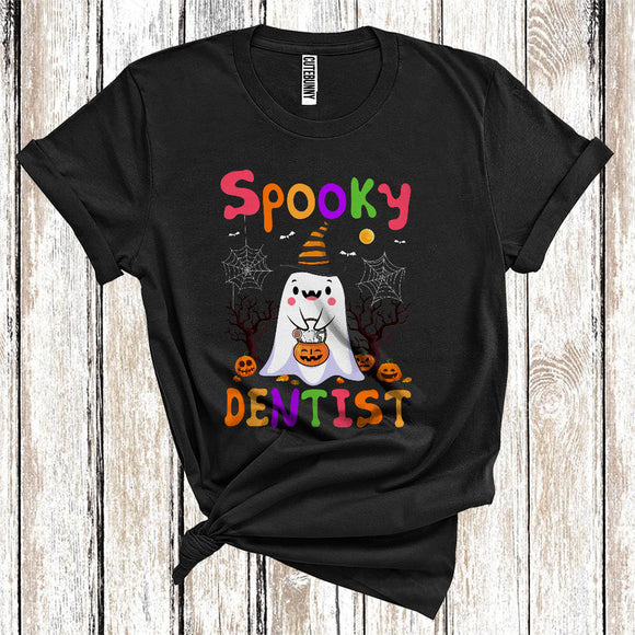 MacnyStore - Spooky Dentist Funny Witch Boo Ghost With Jack O Lantern Halloween Costume Careers Group T-Shirt