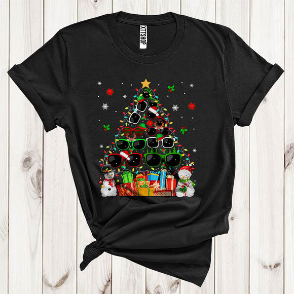 MacnyStore - Sunglasses Christmas Tree Lights Cool Santa ELF Reindeer Sunglasses Optician Lover T-Shirt