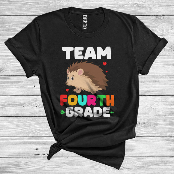 MacnyStore - Team Fourth Grade Hedgehog Cute Wild Animal Lover Kid Student School Lover T-Shirt