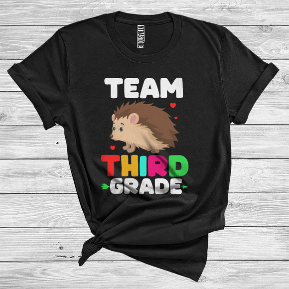 MacnyStore - Team Third Grade Hedgehog Cute Wild Animal Lover Kid Student School Lover T-Shirt