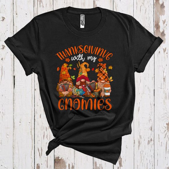 MacnyStore - Thanksgiving With My Gnomies Funny Playing Accordion Musical Instrument Lover T-Shirt
