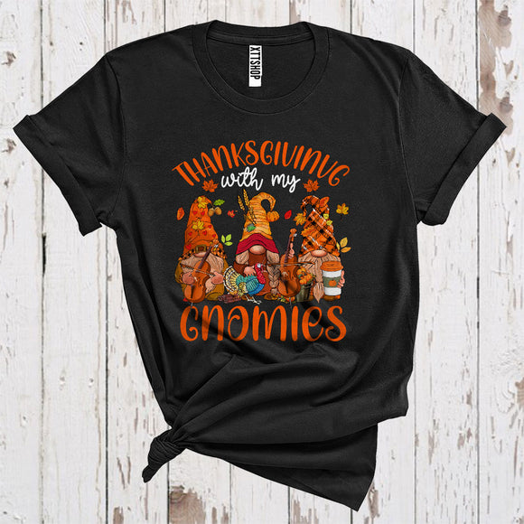 MacnyStore - Thanksgiving With My Gnomies Funny Playing Cello Musical Instrument Lover T-Shirt