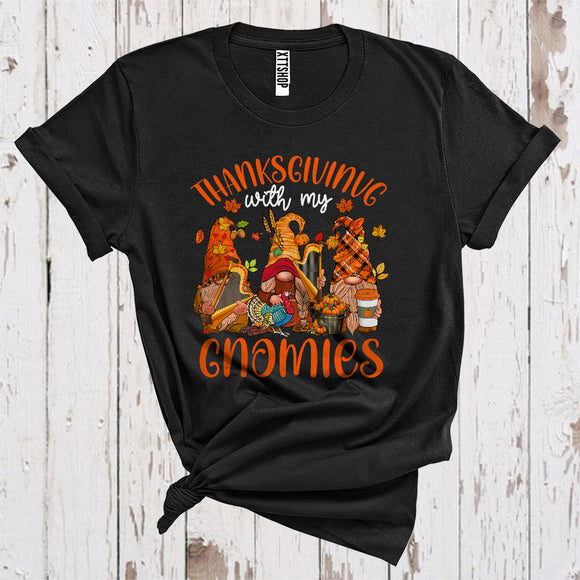 MacnyStore - Thanksgiving With My Gnomies Funny Playing Harp Musical Instrument Lover T-Shirt
