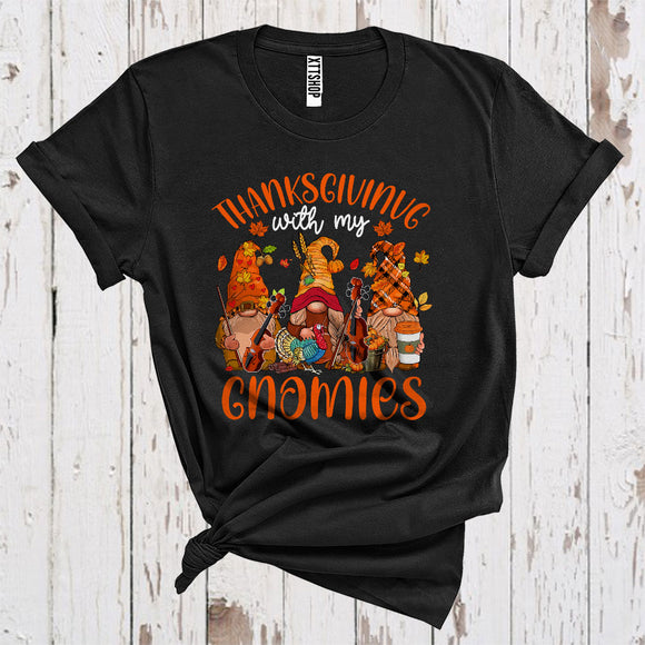 MacnyStore - Thanksgiving With My Gnomies Funny Playing Violin Musical Instrument Lover T-Shirt