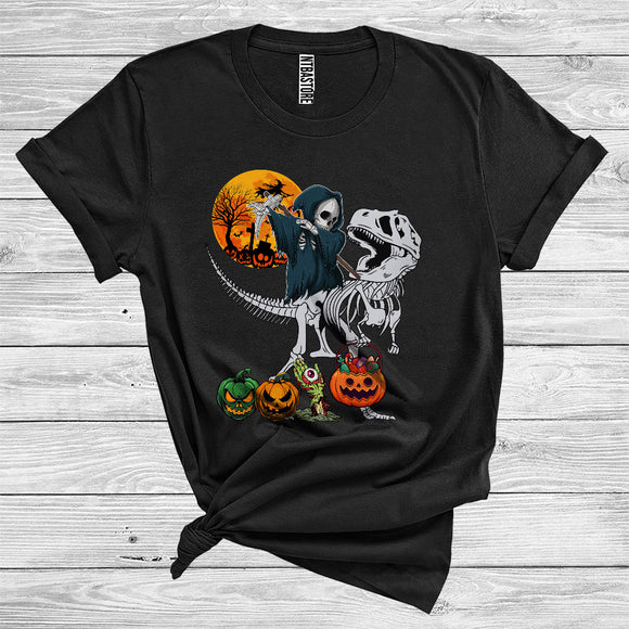 MacnyStore - The Death Riding Skeleton T-Rex Funny Halloween Costume Dinosaur Lover T-Shirt