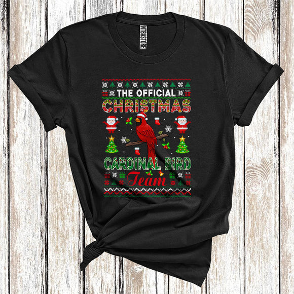 MacnyStore - The Official Christmas Cardinal Bird Team, Santa Bird Xmas Long Sleeve Sweater, Christmas T-Shirt