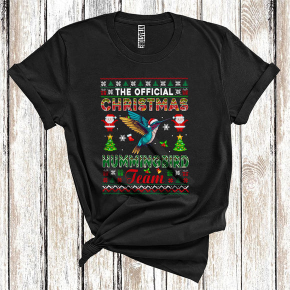 MacnyStore - The Official Christmas Hummingbird Team, Santa Bird Xmas Long Sleeve Sweater, Christmas T-Shirt