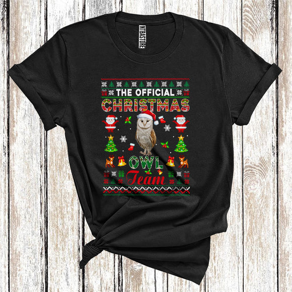 MacnyStore - The Official Christmas Owl Team, Santa Bird Long Sleeve Sweater, Christmas T-Shirt