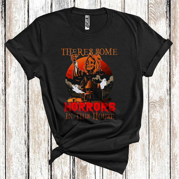 MacnyStore - There's Some Horrors In This House Funny Halloween Costume Scary Death T-Shirt