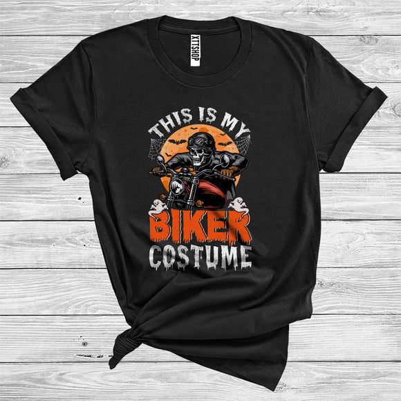 MacnyStore - This Is My Biker Costume Funny Halloween Skull Skeleton Riding Lover T-Shirt
